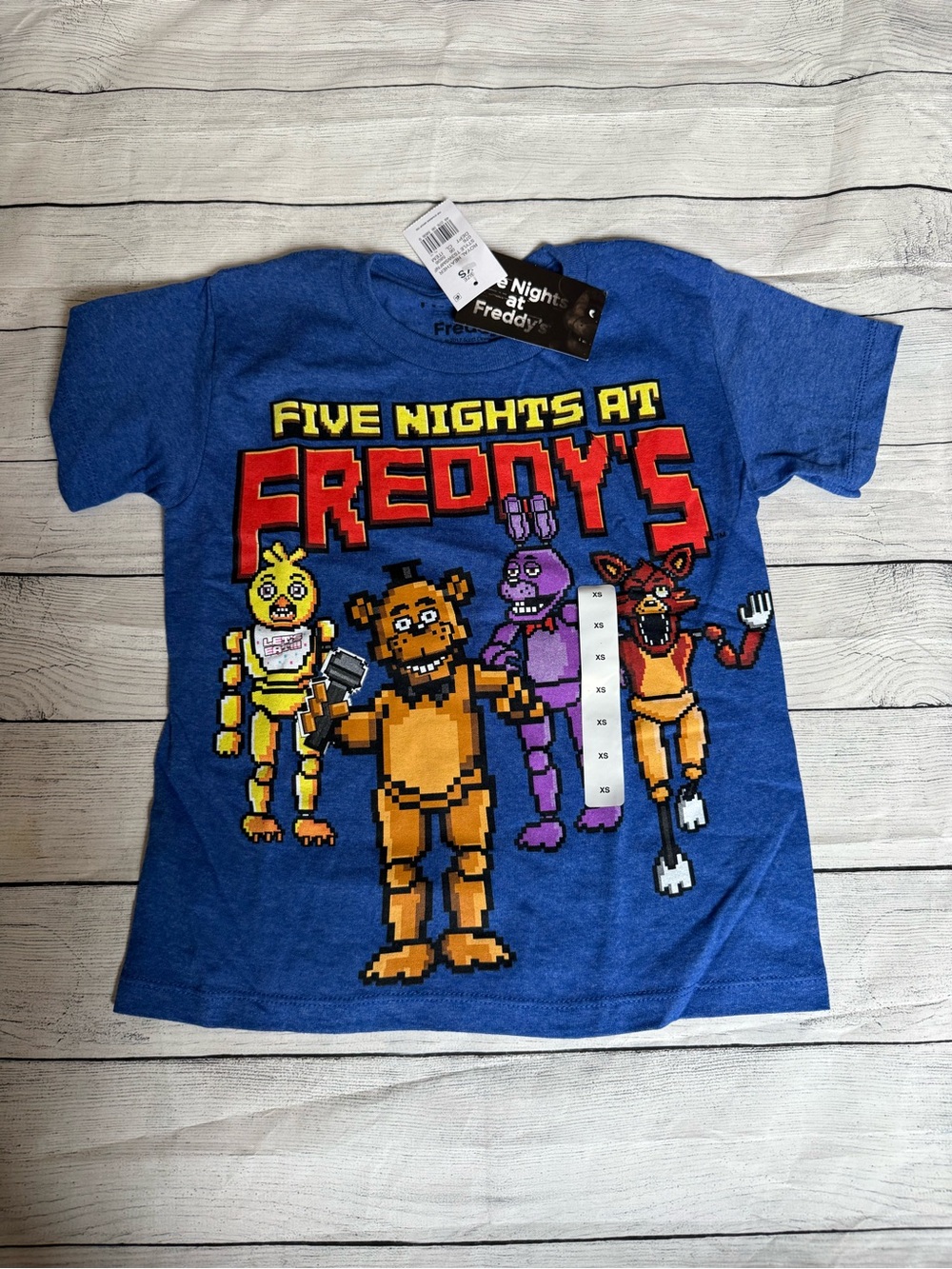 Five Nights at Freddy's Blue Graphic Tee boys XS